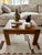 Brown Vintage Restored Solid Wood Coffee Table With Parquet Top For Sale - Image 8 of 8