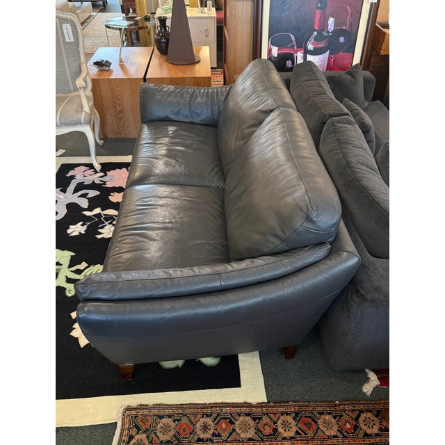 Italian Natuzzi Editions Greccio Leather Sofa For Sale - Image 3 of 12