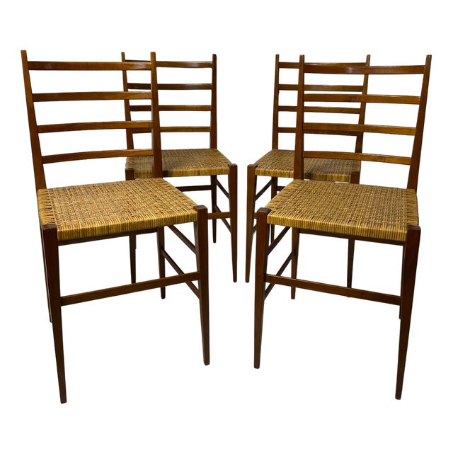 Vintage Italian Chairs in the style of Gio Ponti, 1950s, Set of 4 For Sale