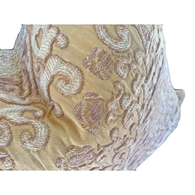 2020s S. Harris Golden Tan Brocade Pillows - A Pair For Sale - Image 5 of 7
