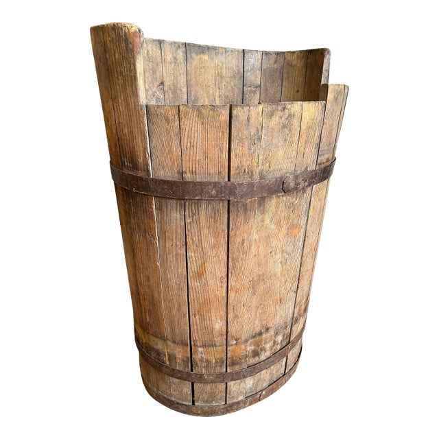 Antique Rustic Grape Carrier / Wine Barrel For Sale