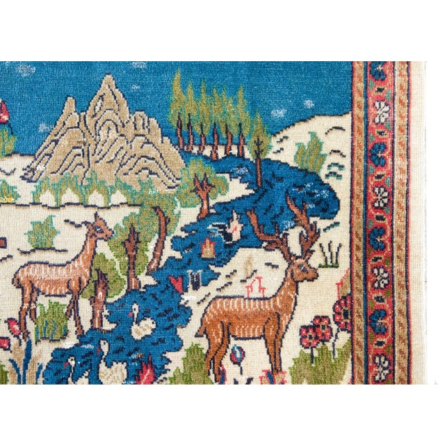 Figurative Early 20th Century Persian Pictorial Tabriz Rug For Sale - Image 3 of 15