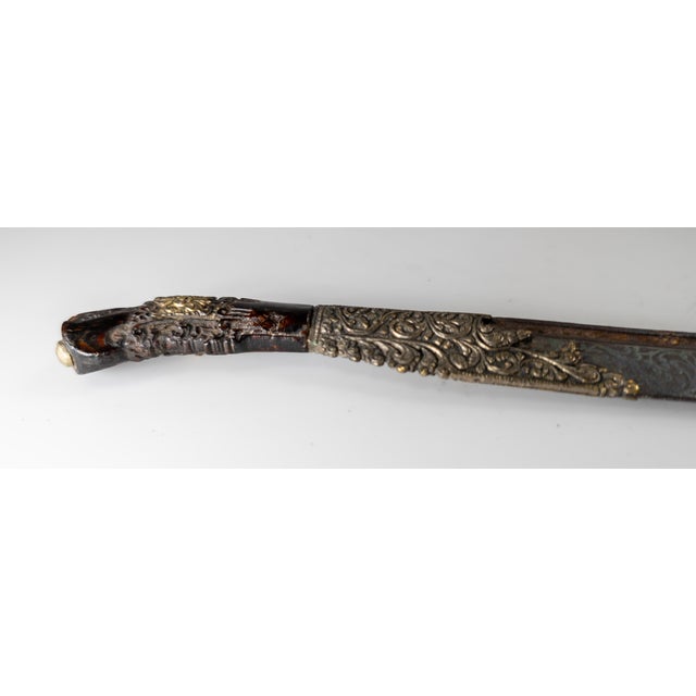 18th or 19th Century Mughal Piha Kaetta Dagger From Island of Sri Lanka For Sale - Image 12 of 14