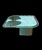1980s Art Deco Style Sculptural Colored Etched Glass Coffee Table With Pace Brass Base For Sale - Image 4 of 12