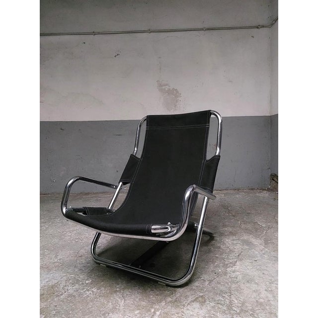 Black Folding Chair in Chrome, 1980s For Sale - Image 12 of 18