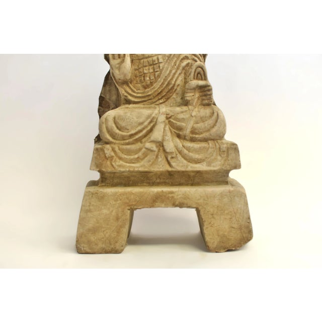 19th Century Solid Stone Young Buddha Shakyamuni 23 Lb For Sale - Image 14 of 16