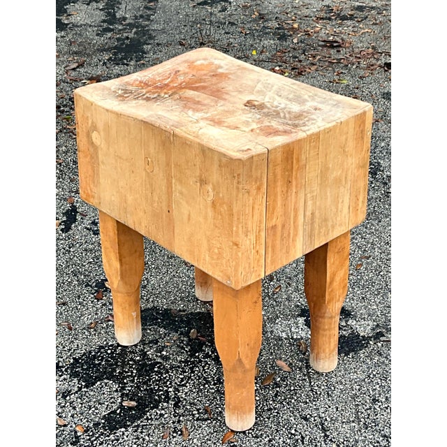 Mid 20th Century Vintage Boho Butcher Block For Sale - Image 5 of 11