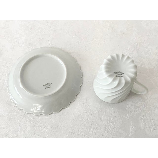 French Haviland Limoges France White Porcelain Demitasse Cup and Saucer Mint Condition. For Sale - Image 3 of 14
