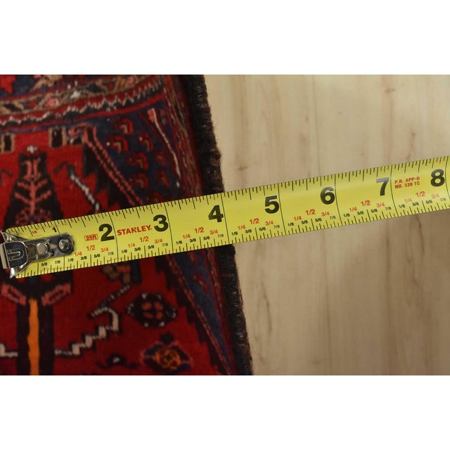 Zanjan Runner 3’4” X 10′ Red Wool Vintage Tribal Hand-Knotted Oriental Rug For Sale - Image 13 of 15