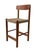 Available PAIR of teak and papercord counter high stools brass accent on the front/ Sturdy construction