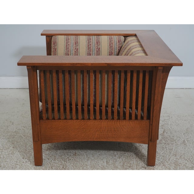 Mission Stickley Mission Oak Prairie Club Chair For Sale - Image 3 of 18