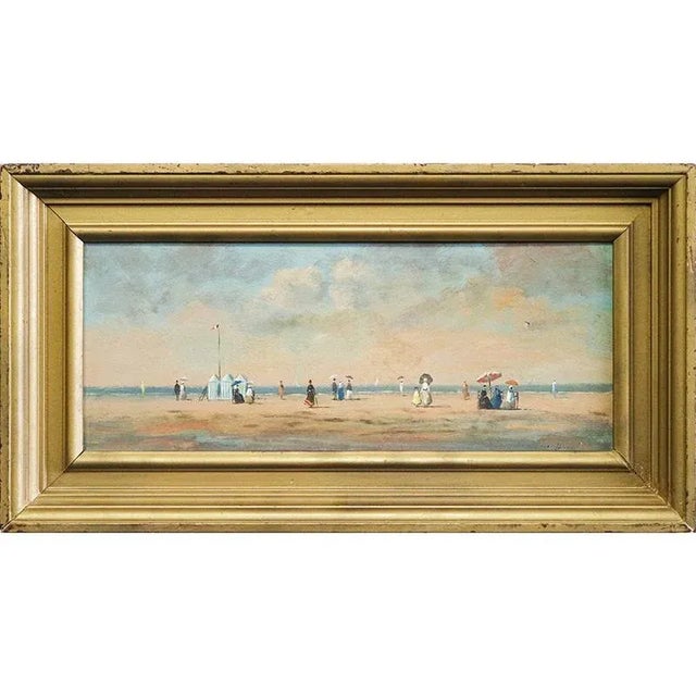 Beach with Figures, 19th Century, Oil on Board, Framed For Sale - Image 10 of 10