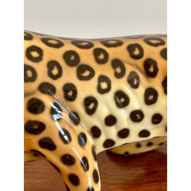 Hollywood Regency Italian Giovanni Ronzan Porcelain Leopard For Sale - Image 10 of 11
