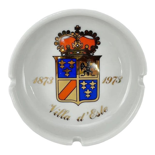 Villa d'Este Hotel Lake Como Italy Porcelain Ashtray Catchall Dish For Sale