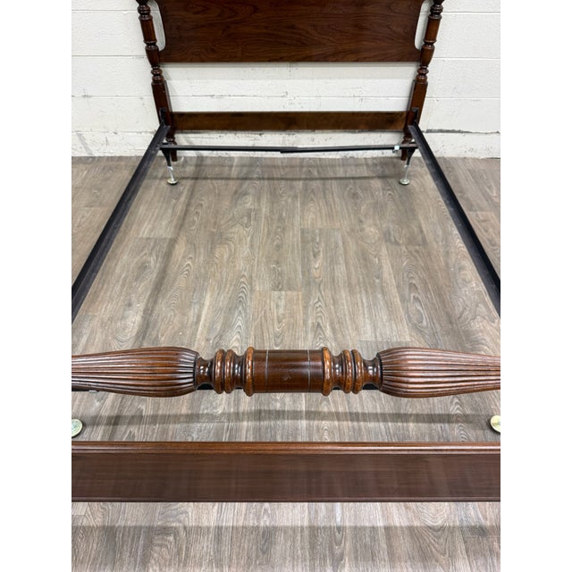 Vintage Full Size Ethan Allen Georgian Court Solid Cherry Four Poster Bed For Sale - Image 15 of 18