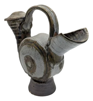 Vintage Mid Century Modern Ceramic Studio Art Pitcher With Lid