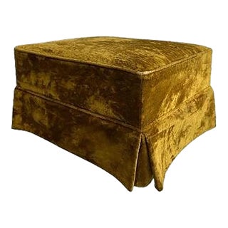 1970s Mid-Century Velvet Footstool For Sale