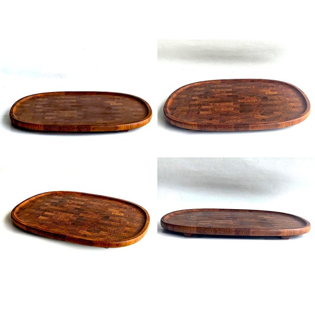Dansk Vintage Extra Large Dansk Staved Teak Wood Charcuterie Board Designed by Jens H. Quistgaard For Sale - Image 4 of 14