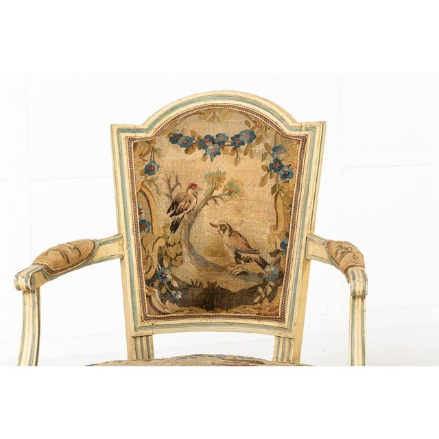 Brown Set of 18th Century French Painted Armchairs For Sale - Image 8 of 9