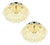 Large Mid-Century Modern Amber Bubble Glass Ceiling Lights by Helena Tynell for Limburg, Germany, 1960s, Set of 2 For Sale
