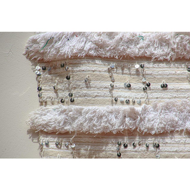 Moroccan Vintage Moroccan Berber Shawl, Handwoven Wool, 1950s Bohemian Style For Sale - Image 3 of 18