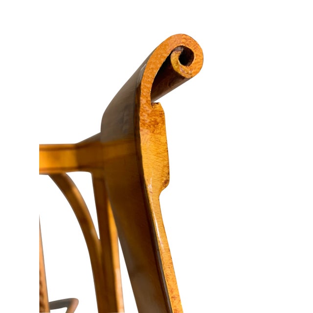 Mid 20th Century Vintage Bespoke Metal Calypso Chair in Amber and Gold Velvet For Sale - Image 5 of 8