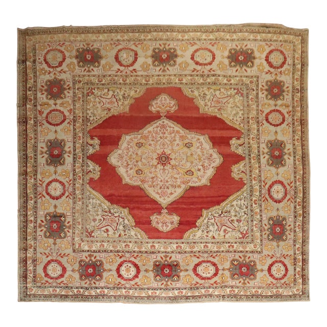 Antique Turkish Sivas Square Rug For Sale