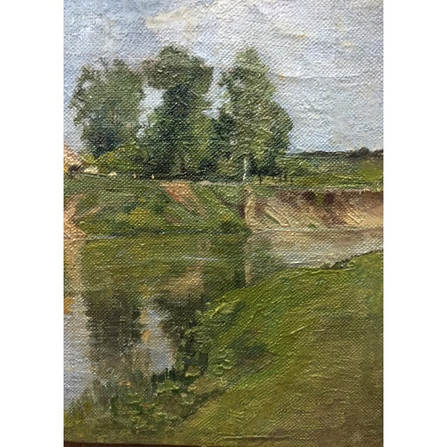 1950s 1950s Oil Painting River Bay For Sale - Image 5 of 10