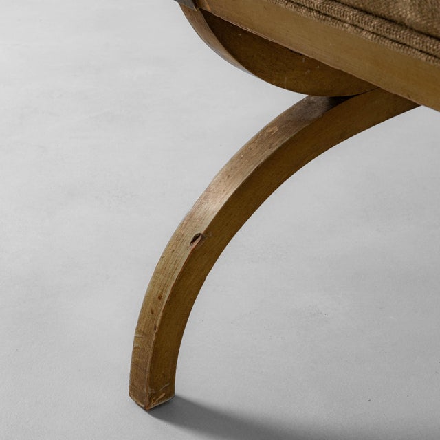 Wood 1920s Italian Neoclassical Curule Stool With Upholstered Seat For Sale - Image 7 of 18