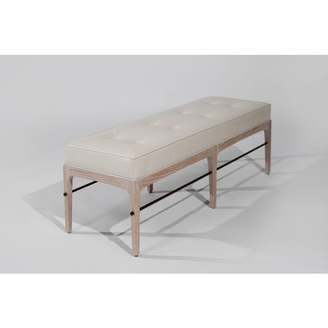 Carlos Solano-Granda Linear Bench in Limed Oak and Bronze Series 60 For Sale In New York - Image 6 of 18