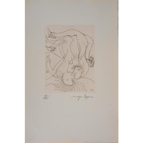Meyer Lazar, Overwhelming Love, Nude, 1974, Original Signed Etching For Sale - Image 6 of 6