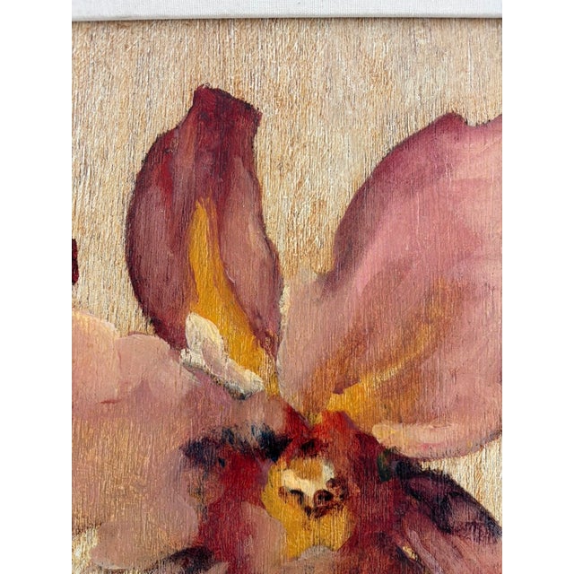 Contemporary Orchid Oil Painting by Blum – Oil on Panel, Framed For Sale - Image 13 of 15