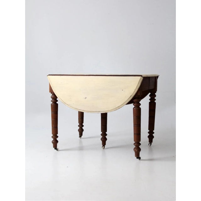 Antique Drop Leaf Table With Fifth Leg For Sale - Image 13 of 13
