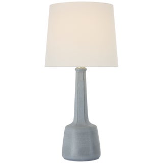 Chapman & Myers by Visual Comfort Signature Lerio 31" Table Lamp in Dusted Slate with Linen Shade For Sale