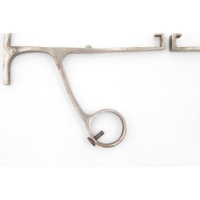 Traditional Pair of Vintage Bathroom Nickel Plated Brass Shelf & Towel Brackets For Sale - Image 3 of 5