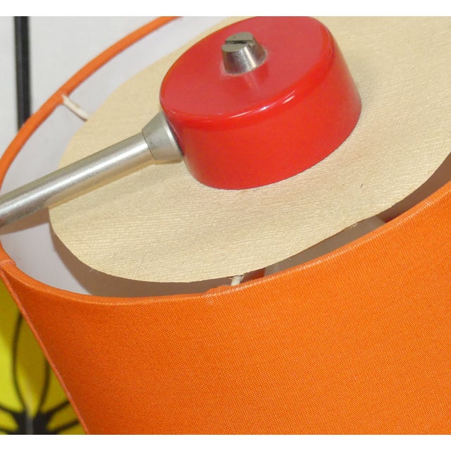 Metal Orange Red Table Lamp, 1970s For Sale - Image 7 of 14