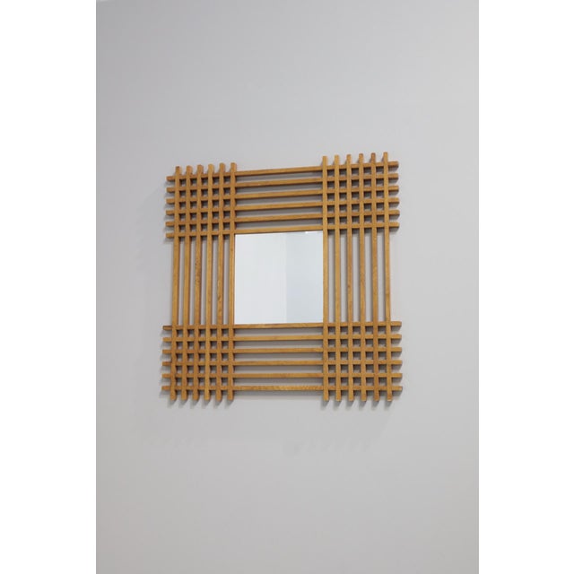 Wood Vintage Italian Wooden Mirror by Ettore Sottsass, 1960 For Sale - Image 7 of 12