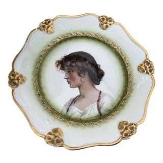 Antique Bavaria Pensée Porcelain Portrait Plates from Rosenthal, Set of 2 For Sale