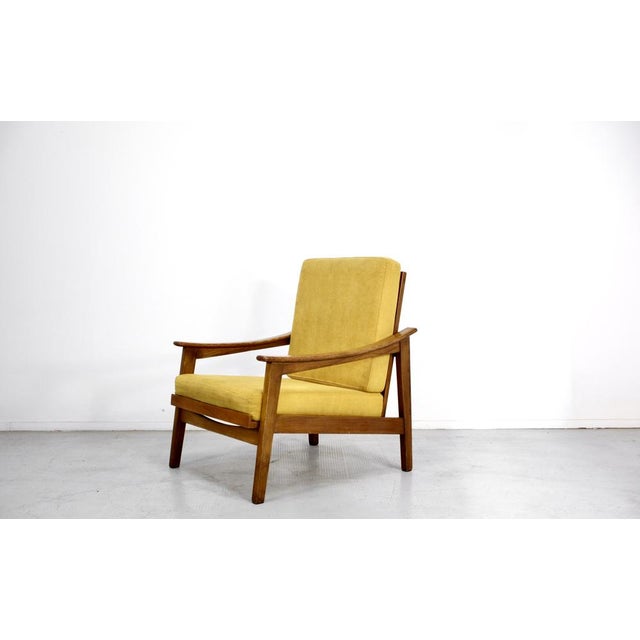 Mid-Century Italian Armchair in Teak and Mustard Velvet, 1960s For Sale - Image 9 of 9
