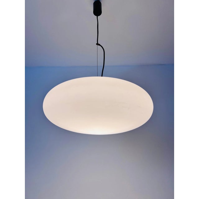 Mid-Century Modern Stilnovo Midcentury Brass and Glass Chandelier, 1950s, Italy For Sale - Image 3 of 11