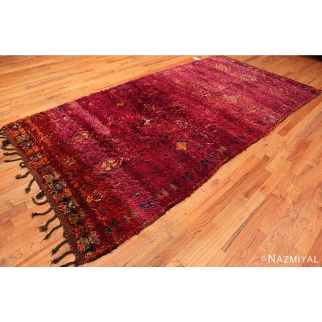 Moroccan Nazmiyal Collection Vintage Folk Art Purple Moroccan Rug For Sale - Image 3 of 7