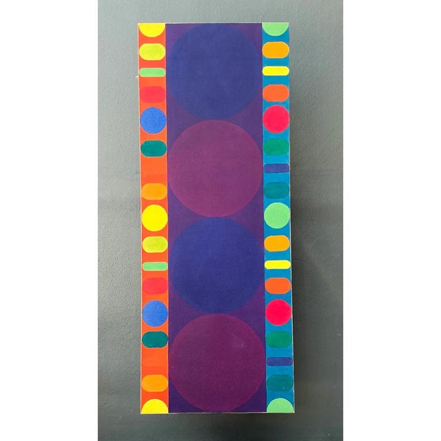 Vintage Geometric Abstract Painting on Canvas For Sale - Image 11 of 12