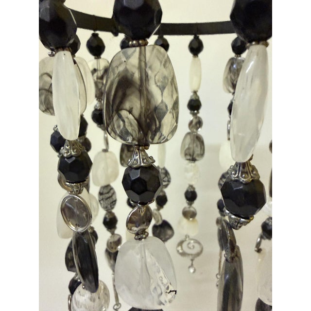 Postmodern Brutalist Beaded Mobile Chandelier - 18" Artisan Crystal & Glass Suncatcher For Sale - Image 4 of 13