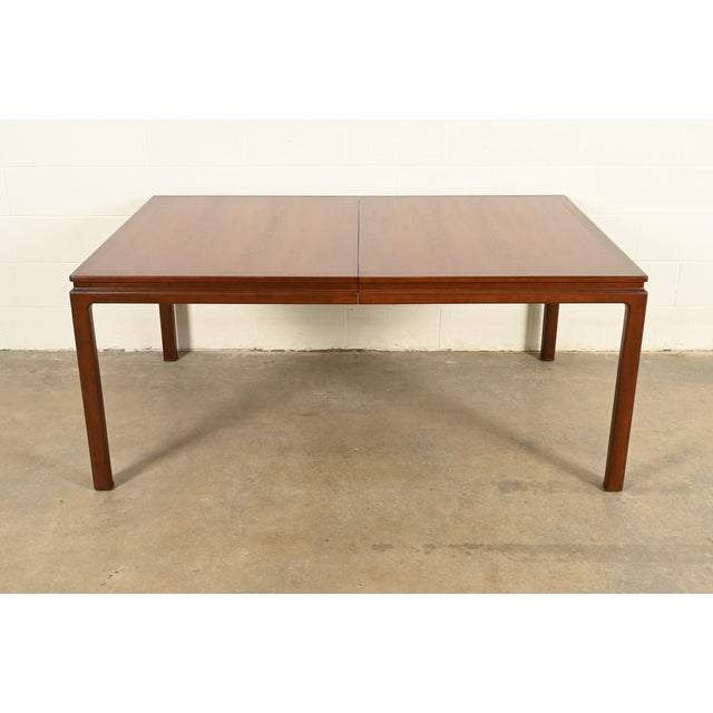 Edward Wormley for Dunbar Mid-Century Modern Walnut Extension Dining Table, Newly Refinished For Sale - Image 9 of 15