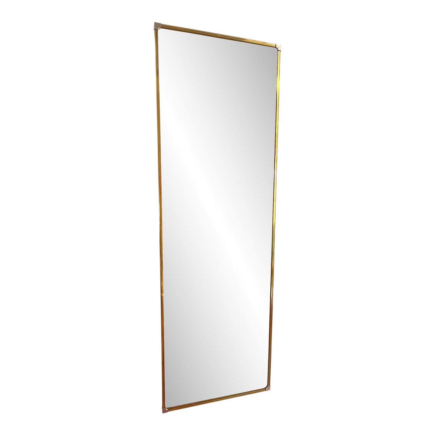 1970s Brass and Metal Full Length Mirror Chairish