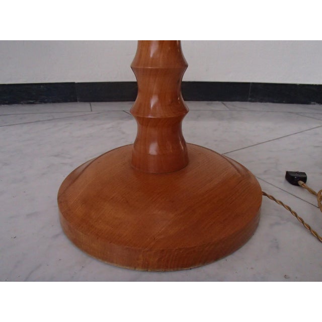Wood Vintage Floor Lamp with Glass Shade, 1930s For Sale - Image 7 of 15