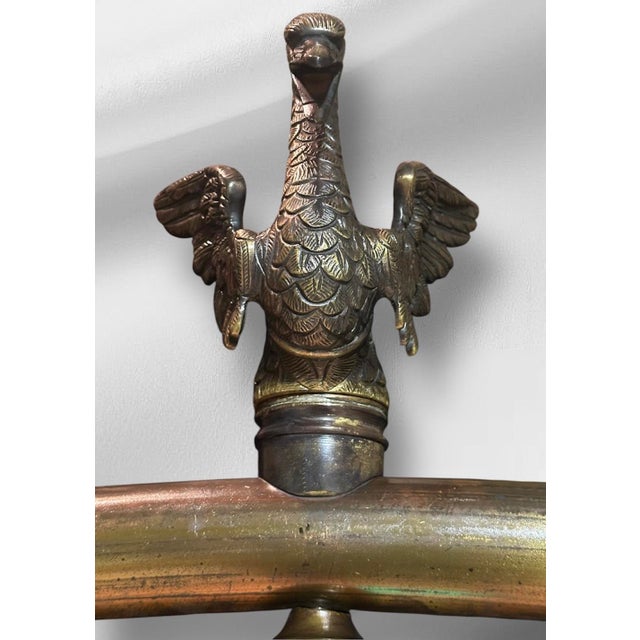 Early 20th Century Rustic Bedframe Chandelier With Swan Motif For Sale - Image 11 of 14