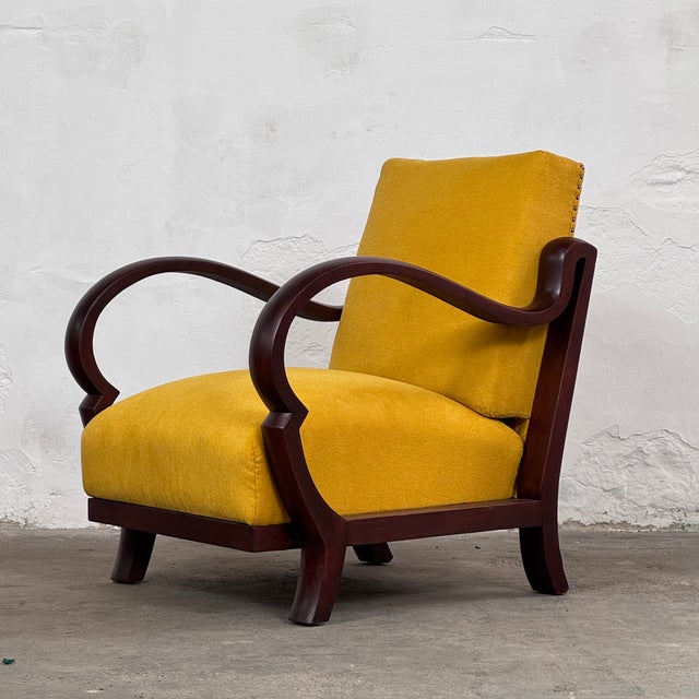 Art Deco Armchairs with Bentwood Arms from Debreceni, 1940, Set of 2 For Sale - Image 3 of 13