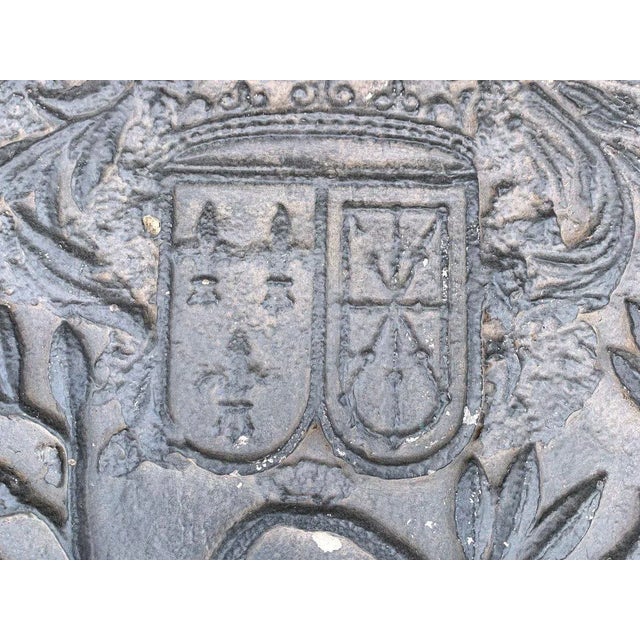 Antique Cast Iron Fireplace Backplate, 1700s For Sale - Image 7 of 15