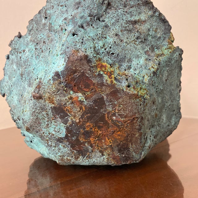 Early 21st Century Bronze Artist Made Brutalist Style Flower Sculpture For Sale - Image 10 of 11